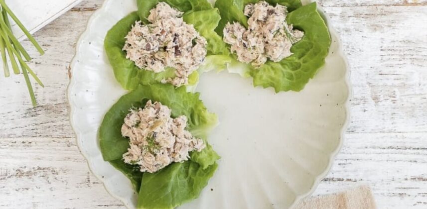 Summer recipes: olive & tuna salad lettuce wraps