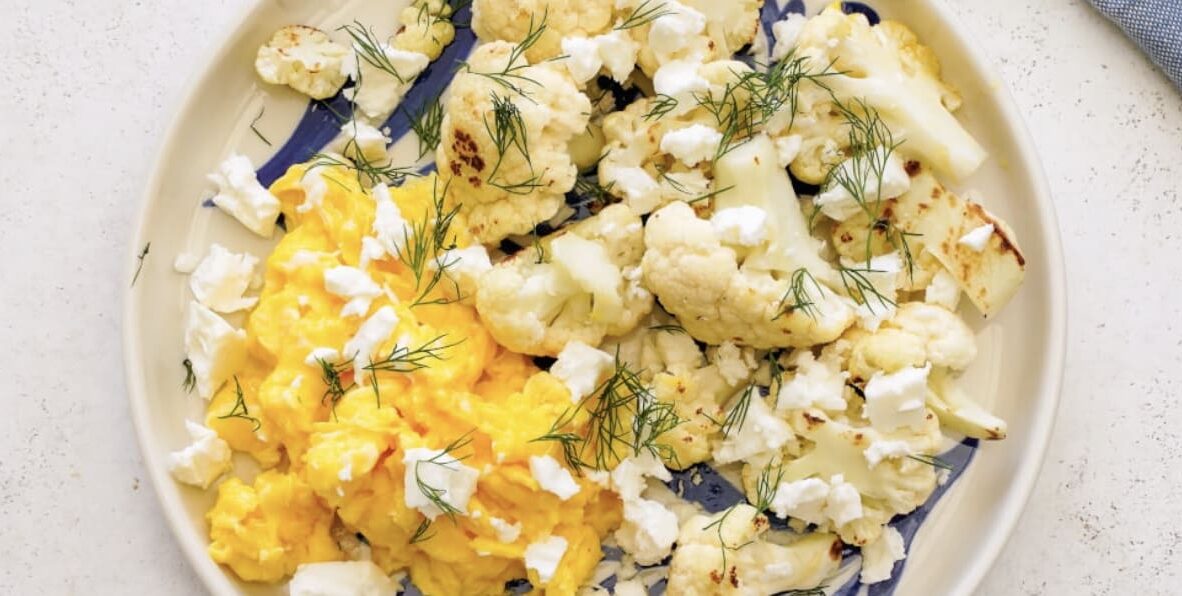 Summer recipes: scrambled eggs with cauliflower & feta